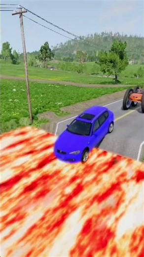 Color Small to Giant Cars vs Lava Pit 🔥😳 - BeamNG.drive #10 | #beamngdrive #shorts #automobile
