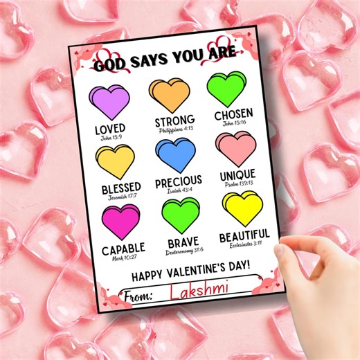 Valentine's Day Scripture Cards for Kids, Christian Bible Verse (digital Download) - Etsy