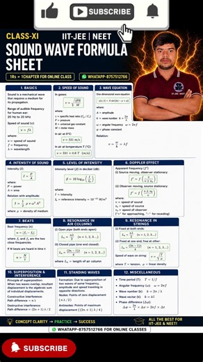 REVISON SOUND WAVE IN 19 SECONS & GET GOOD MARKS #jee #physicswallah #jeeproblems #physics #jeemains
