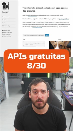 Día 8 de 30 enseñándote APIs gratuitas para practicar programación. Si te apetece trabajar con imágenes y algo más visual, esta API de perros es una muy buena opción 🐶 Esta API te permite obtener: ► Listado de razas ► Imágenes aleatorias ► Filtros por raza Muy útil para practicar carga de imágenes y gestión de estados en tus apps. #aprenderaprogramar #programacion #desarrollomobile #perretes
