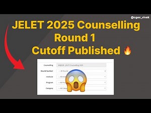 West Bengal Jelet Counselling | Round 1 Cutoff Published 🔥#jeletexam #jelet2025#jgec
