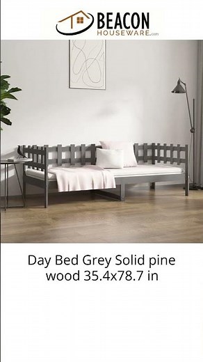 Day Bed Grey Solid pine wood 35.4X78.7 in