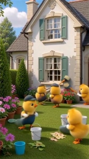 yellow chicks cleaning house #funny #adorablechicks #cute #cuteanimals