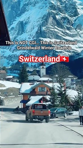 This is NOT CGI… This is Switzerland 🇨🇭 Grindelwald Winter Roadtrip