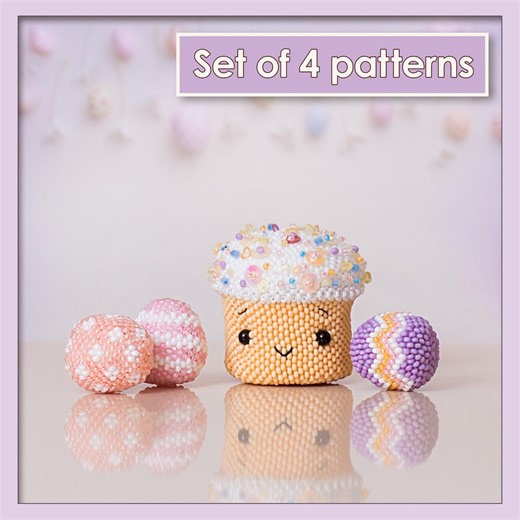 Beaded Easter Cake Pattern – Peyote Stitch Tutorial – Easter Paska With Eggs – Spring Beading Design - Etsy