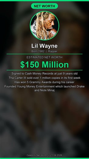 Lil Wayne Net Worth $150 Million #Shorts