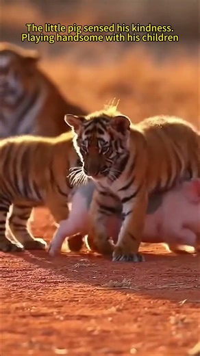 when the poor little pig falls into the tiger's den?🐷🐯 #shorts