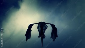 Back of a Dragon Flying in the Sky