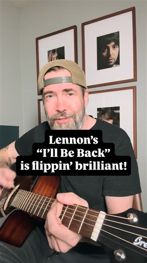 Luke Brooks | Beatles Music Teacher on Instagram: "John Lennon’s “I’ll Be Back” is such a fantastic early Beatles song. Great chords and melody!🎸🪲🎵 Weekly lessons on Patreon. Link in bio🤘 #guitarlesson #illbeback #johnlennon #thebeatles #guitaristsofinstagram"