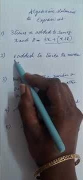 math tutorial algebraic statements to expression#icseboard 5THCLASS