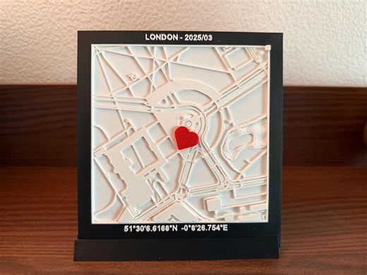 Custom 3D City Map With Heart – Personalized Map Wall Art – Unique Gift for Couples, Anniversary or Housewarming – Minimalist Map Decor - Etsy