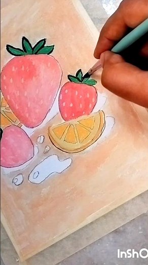 I painted this ~ now try it your way 🍊 🍓 #gouache
