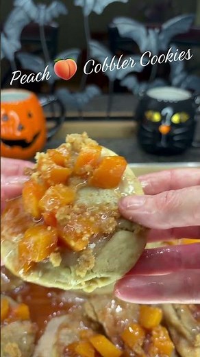 Peach Cobbler Cookie Recipe #cookies #peaches #dessert