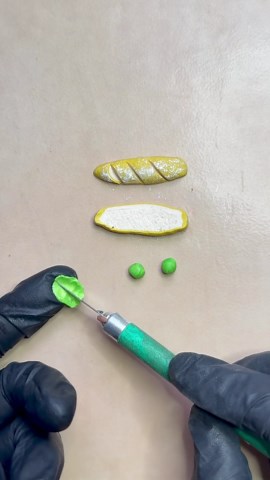 Crafting a Miniature Sandwich from Clay