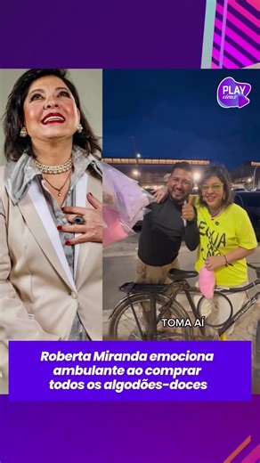 Em clima de Natal, Roberta Miranda protagonizou uma cena de generosidade ao comprar toda a mercadoria de um vendedor ambulante de algodão-doce durante um passeio pelo Boulevard da Gastronomia, em Belém. De passagem pela capital paraense para um show neste último sábado (20), no Mangueirão, a cantora pediu que ele contasse os produtos e pagou R$ 200 por todos os algodões-doces. #robertamiranda #celebridades #famosos
