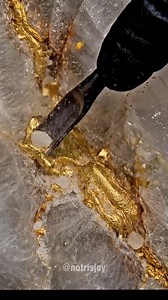 Brutal chisel carving on raw quartz rock—hard hits, crunchy breaks, and a satisfying gold vein reveal. Watch the close-up detail as the rock splits and the gold flashes through the quartz. If you love satisfying mining-style videos, ore reveals, and extreme rock chiseling, this one is for you. Comment what you think it is—real gold vein or something else? #Chiseling #Chisel #RockBreaking #StoneCarving | Notris Joy