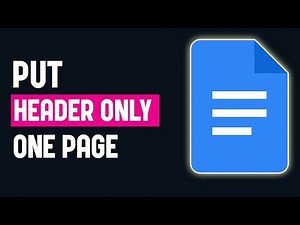 How to Put a Header on Only One Page in Google Docs