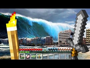 Realistic TSUNAMI In Minecraft | Minecraft - Mod Battle Challenge | JeromeASF