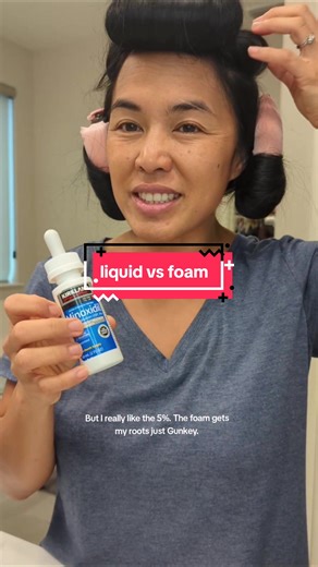 Replying to @vimmxvi I honestly prefer the liquid over the foam every single time. 💧 I feel like the foam just gets stuck in my hair, but the liquid actually gets down to my scalp where it counts. It’s easier for me to target my trouble spots and I feel like I’m getting way better results this way. #minoxidil #minoxidilresult #minoxresults #minoxidilbeforeandafter #hairtok