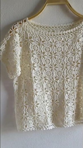 Latest work: Crochet flower shirt #crochet tutorial #handmade