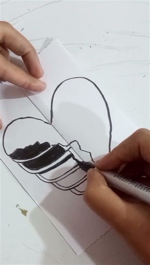 Broken Heart Feather Drawing 🖤 Easy Art Tutorial#satisfying vodio