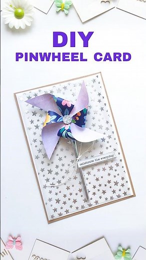Easy DIY Pinwheel Card | Fun Paper Craft under a Minute! #papercrafts #pinwheelcard #shorts