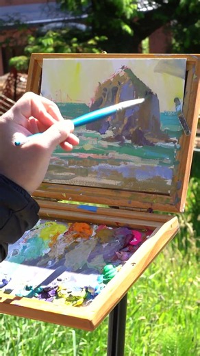 Gouache plein air at Cannon Beach!