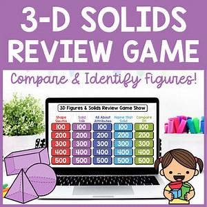 3D Figures, Shapes, & Solids Review Game Show - Math Geometry Digital Activity