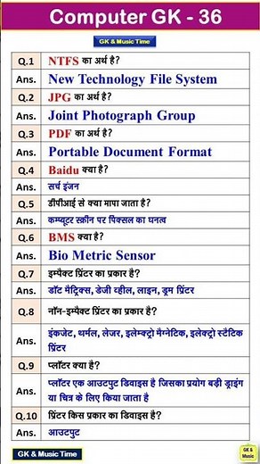 💻 Computer GK in Hindi | कंप्यूटर सामान्य ज्ञान प्रश्नोत्तरी | Computer GK Questions for #gk #gk247