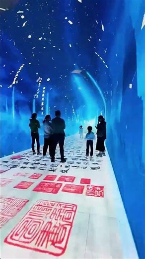 Immersive time tunnel created using soft LED modules and LED video flooring