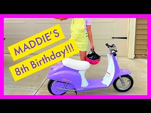 MADDIE'S 8TH BIRTHDAY!! RAZOR POCKET MOD EURO STYLE ELECTRIC SCOOTER!