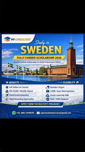 Sweden fully funded scholarship 2026