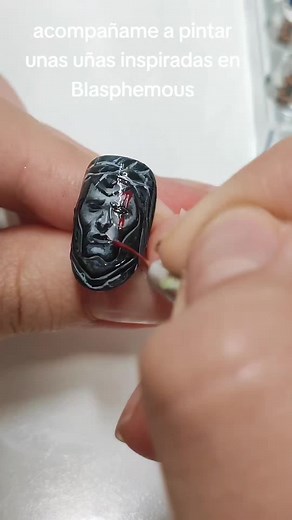 Uñas de Blasphemous #nails #nailart #uñas #blasphemous #blasphemousgame #nailsartvideos