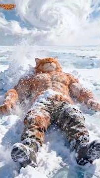 القط مياو يتجمد قلبه ويسقط وسط العاصفة الجليدية… لن تصدّق ما حدث بعد ذلك! 🐱❄️🌪️ #shorts #cat #ai