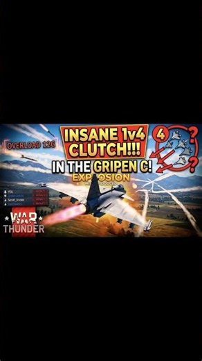 1v4 Clutching in the Gripen C 12G OVERLOAD 🤯 #shorts #warthunder #gripen