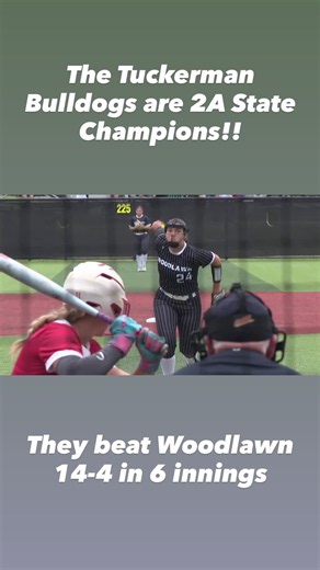 The Tuckerman Bulldogs are 2A State Champions after beating Woodlawn, 14-4, in 6 innings. Maegan Richardson was named MVP after hitting a HR and throwing 2.1 innings of scoreless relief. #arpreps #softball #statechamps #arkansas
