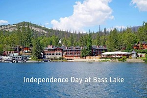 Celebrate the Independence Day at Bass Lake! Enjoy lakefront setting with a BBQ buffet, live music by Niteflite and fireworks show at dusk. Open to public. Reservations: (559) 642-2585 x.444. For prices and menu, click on the ad. | The Pines Resort, Bass Lake