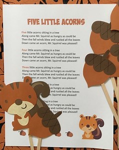 Five Little Acorns Felt / Flannel Board / Puppet Set for Literacy and Speech Therapy - Etsy