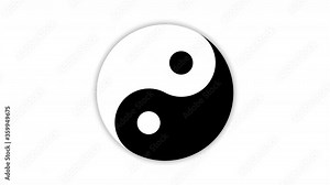 A pack of rotating yin yang symbols with different backgrounds: white, blue, green, deep pink with glow and vignetting. Seamless 6-second loops.