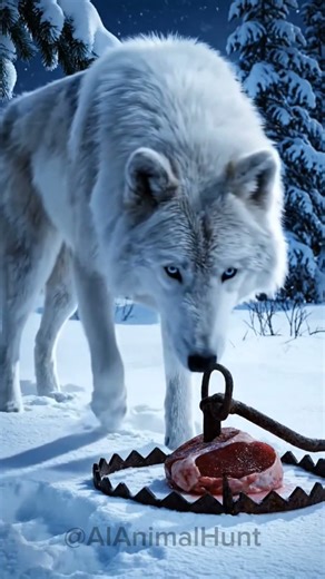 White Wolf vs Trap – Will It Snap? ❄️🐺