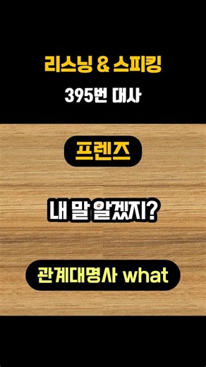 395. 프렌즈 : 설음, 연음, 이중모음, 관계대명사 what / See what I'm saying? #영어회화