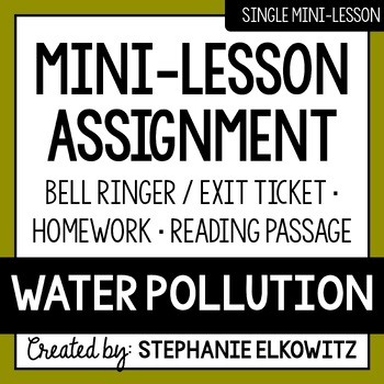 Water Pollution Mini Lesson Activities | Sub Plans