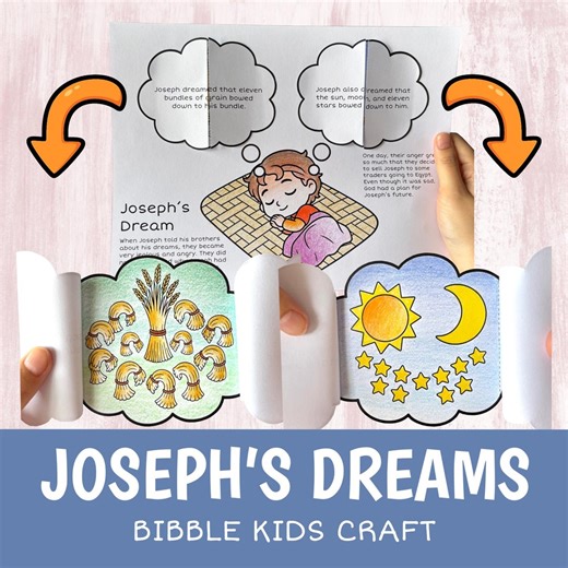 JOSEPH’S DREAMS Craft Printable | Bible Story Lesson Activity Kids | Sunday School Cut Glue Worksheet - Etsy
