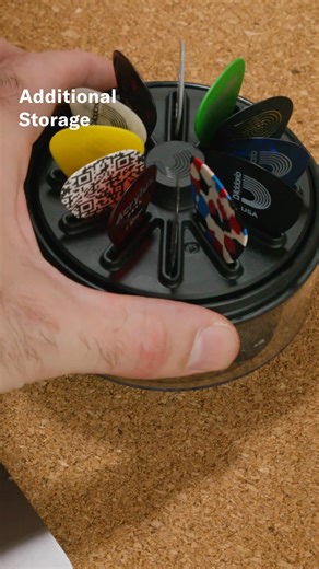 The Smart, Fun Way To Store Your Picks Sick of digging through couch cushions or shaking your acoustic to find lost picks? D’Addario’s Pick Holder 360 is a fun, easy, and practical rotating tool that keeps your picks organized and within reach, or simply on display. | D'Addario and Co.