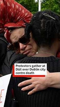 Protesters gather outside Ireland's parliament over Yves Sakila's 'disturbing' death #shorts