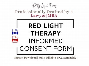 Red Light Therapy Consent Form RLT Informed Consent Template Health Wellness Clinic Intake Forms Sauna Consent Red Light Treatment Forms - Etsy
