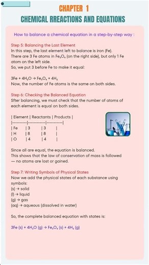 How to Balance a chemical equation step by step | Part 3B | Class 10th Chapter 1 |Education Learning