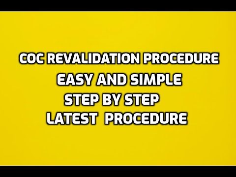 coc revalidation procedure online|| Complete COC Revalidation Procedure- Updated ||Renewal Procedure