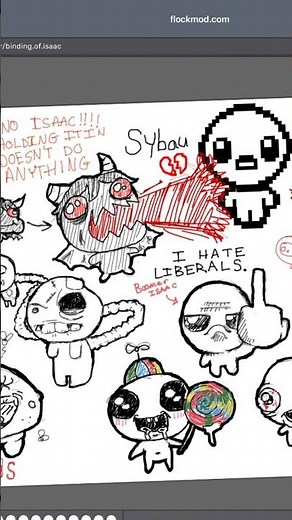 Binding of Isaac doodles on Flockmod #speedpaint #digitalart