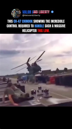CH-47 Chinook Hovers Just Inches Above the Ground #military #shorts